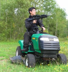 Armed Lawn mower rifle JPP Meme Template