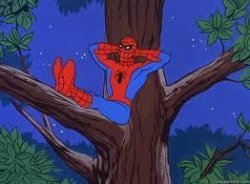 Spiderman in a tree Meme Template