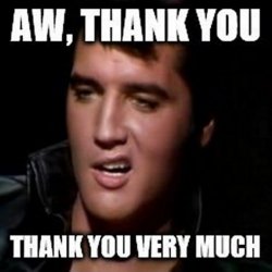 Elvis thank you Meme Template