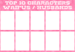 top 10 characters waifus/husbands Meme Template