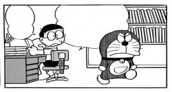 Nobita talk with doraemon Meme Template