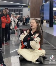 Airport Tiktok Girl Meme Template