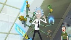 Rick using weapons Meme Template