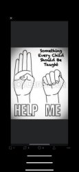 Child Trafficking Help Me Sign. Meme Template