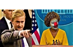 Peter Doocy questions press secretary clown about cocaine Meme Template