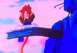 SSJ4 Gogeta sitting Meme Template