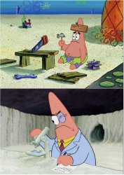Patrick dumb and smart Meme Template