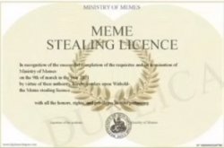 meme stealing licence Meme Template