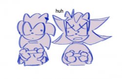 Shadow and Sonic Meme template (I don't know if it has a name). Credit:  @kora_doodles .  Source: :  r/SonicTheHedgehog