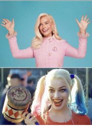 Barbie versus Harley Quinn Meme Template