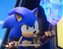 sonic blows a raspberry Meme Template