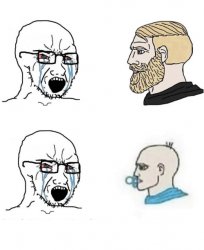 Doomer girl vs. crying wojak Blank Template - Imgflip