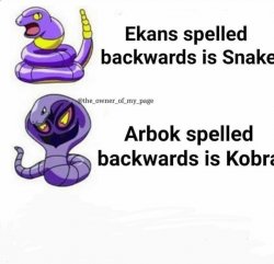 Ekans spelled backwards is snake Meme Template