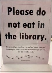 dont eat in the library Meme Template