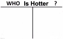 Who is Hotter Meme Template