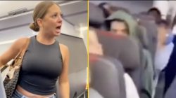 woman on plane not real I'm telling you right now Meme Template