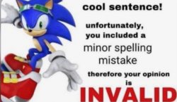 sonic minor spelling mistake Meme Template