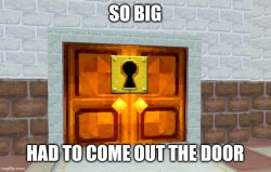 So big had to come out the door Meme Template
