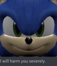 sonic i will harm you severely Meme Template