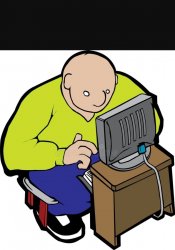 Bald guy on computer Meme Template