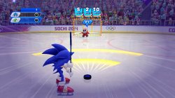 sonic aiming puck at shy guy Meme Template