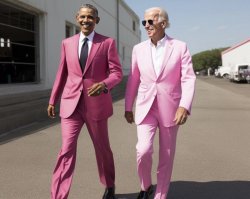 Pink Obama and Biden Meme Template