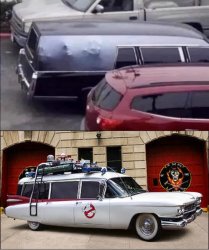 Ghostbusters Cadillac reincarnation reencarnación Meme Template