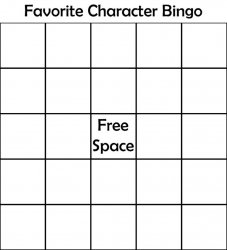 Favourite character bingo Meme Template