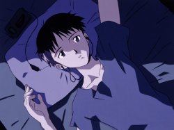 Shinji in bed Meme Template