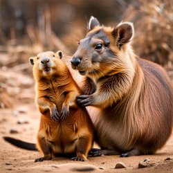 Capybara quokka hug Meme Template