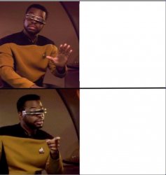 Geordi No Yes Meme Template