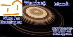 Warden5 announcement template Meme Template
