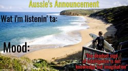 Aussie's Announcement Template Meme Template