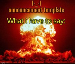 Announcement template Meme Template