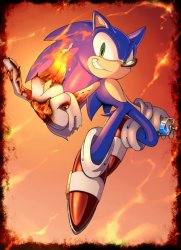 sonic yo hand on fire!! Meme Template