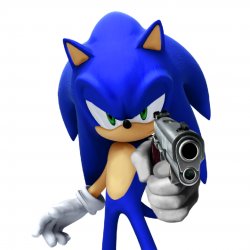 Sonic the Hedgehog With A Gun Meme Template