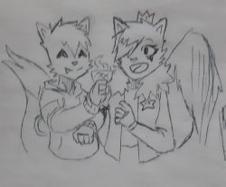 Christian and kitty eating an ice cream Meme Template