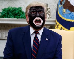 Donald Trump dressed for his trial in D.C. - blackface Meme Template