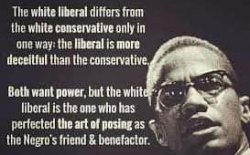 White liberal white conservative Malcolm X Meme Template