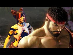 Juri tormenting Ryu Meme Template