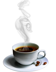 Taza de café con vapor Coffey cup with steam transparent Meme Template