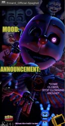 Ennard_Official NEW announcement template Meme Template