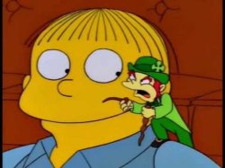 Ralph Wiggum and Leprechaun Meme Template