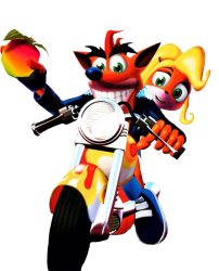 Crash x Coco motorcycle Meme Template