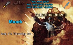 .soldier. announcement template Meme Template
