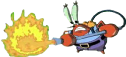Mr Krabs Flame Thrower Meme Template
