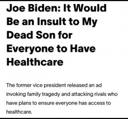 Joe Biden hates Healthcare Meme Template