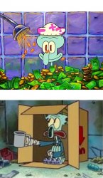 Squidward Debt Meme Template