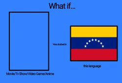 What if a Movie TV Show Dubbed in Venezuela Meme Template