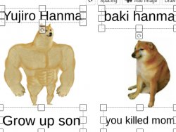 When yujirGoAt hanSIGma killed baki mom Meme Template